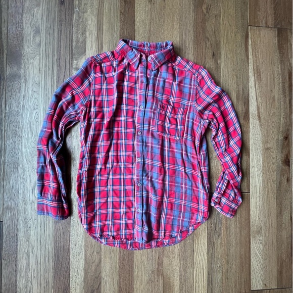 Vintage Abercrombie Red‎ Plaid Button Down Flannel Men’s M Supersoft Y2K 90’s - Picture 1 of 7